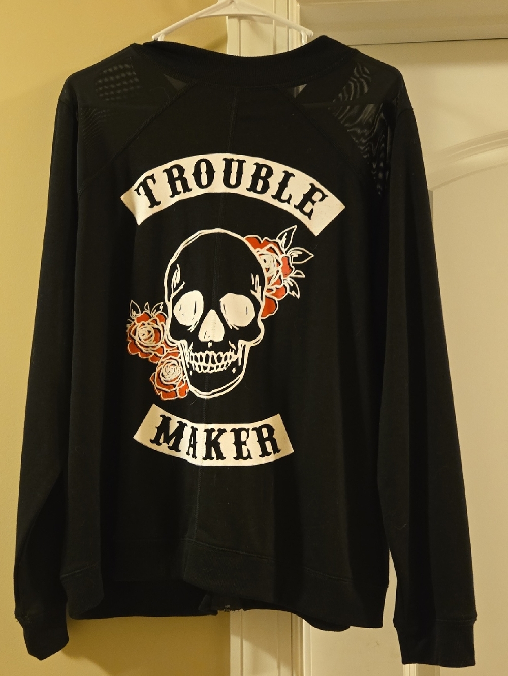 torrid Black Crewneck Sweater with Skull & Rose Graphic